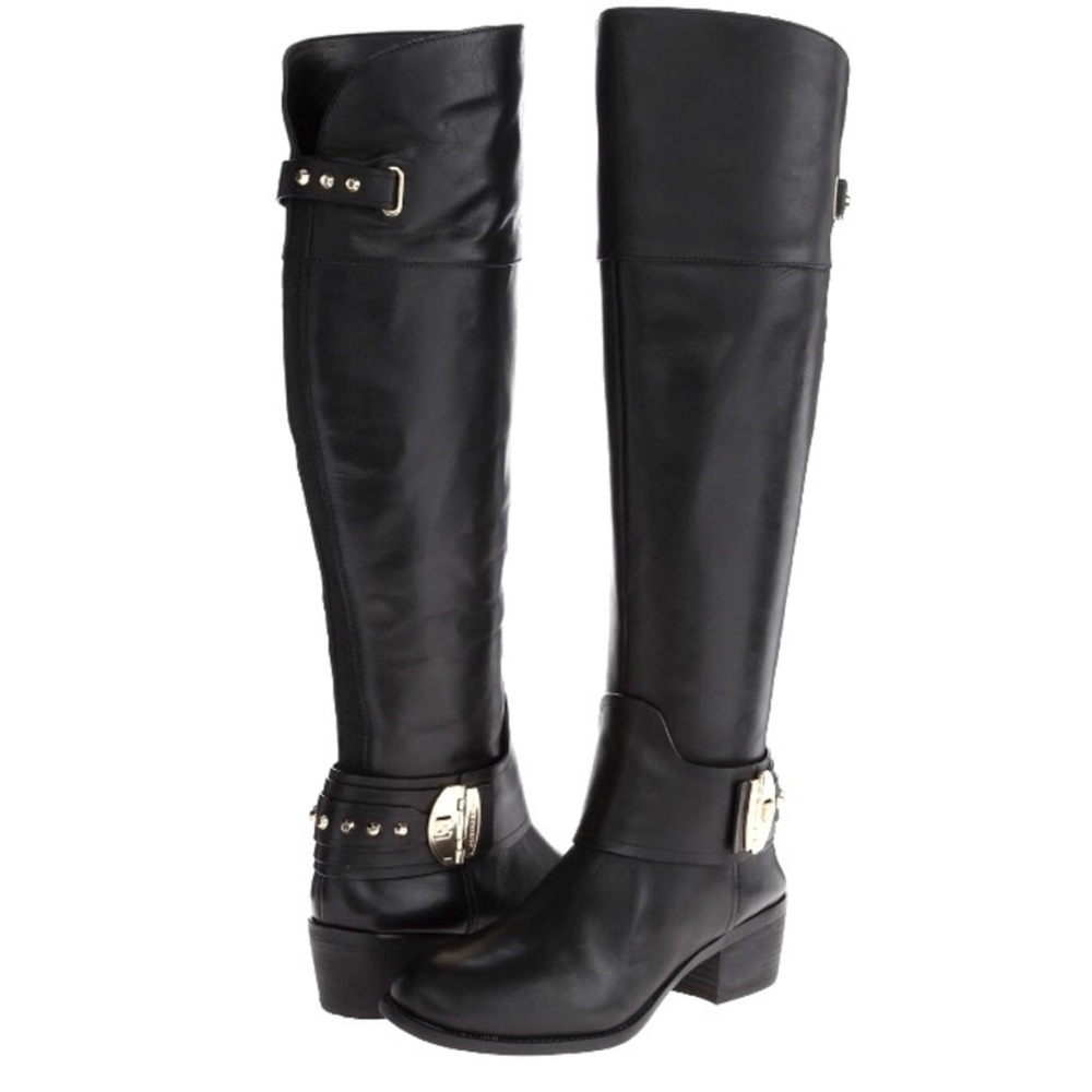 Black Knee-High Leather Boots
